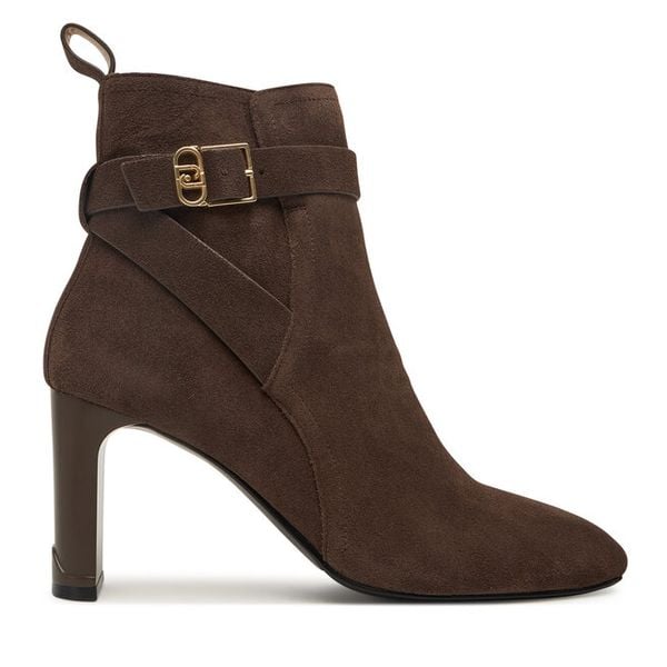 Botki Liu Jo. Brązowe botki Liu Jo, bez wzorów, bez obcasa, na słupku, bez zapięcia. Za 899.99 zł.