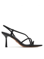 Nine West Sandały R25SS019000 Czarny. Czarne sandały Nine West, bez wzorów, z materiału, bez obcasa, na szpilce, bez zapięcia. Za 229.99 zł.
