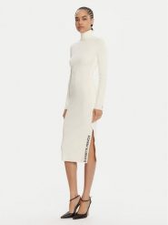 Elisabetta Franchi Sukienka dzianinowa AM-03S-56E2-V390 Écru Slim Fit. Sukienki Elisabetta Franchi, s, bez wzorów, z dzianiny, bez kołnierzyka, bez ramiączek. Za 1,599.00 zł.