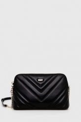 Dkny torebka skórzana kolor czarny. Czarne listonoszki DKNY, bez wzorów, na ramię, pikowane, bez dodatków. Za 1,119.90 zł.