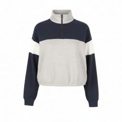 American Eagle Outfitters bluza damska melange z półzamkiem. Niebieskie bluzy z kapturem Erima, uniwersalny, bez wzorów, z bawełny, bez kaptura, na golfa. Za 260.99 zł.