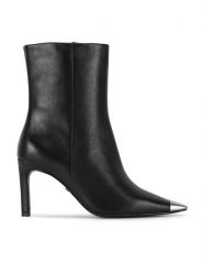 Gino Rossi Botki FLORI-116021 Czarny. Czarne botki Gino Rossi, bez wzorów, bez obcasa, na szpilce, bez zapięcia. Za 279.99 zł.