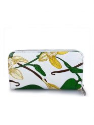 Mila Blu Skórzany portfel "Rovere" w kolorze biało-zielonym - 20 x 11 x 2 cm rozmiar: onesize. Białe portfele Mila Blu, bez wzorów, z materiału. Za 130.99 zł.