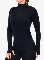 Bluza termoaktywna damska Houdini Desoli Light Half Zip. Czarne bluzy Houdini, l, bez wzorów, z materiału, bez kaptura, snowboardowy. Za 503.65 zł.