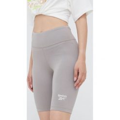 Reebok szorty treningowe Reebok Identity HB2315 damskie kolor szary gładkie high waist. Szare szorty sportowe Reebok, bez wzorów, z bawełny, z podwyższonym stanem. Za 99.99 zł.