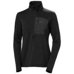 Bluza damska 1/2 zip Helly Hansen Versalite Fleece. Czarne bluzy Helly Hansen, bez wzorów, bez ramiączek, bez kaptura. Za 349.60 zł.
