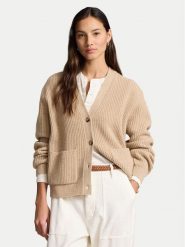 Polo Ralph Lauren Kardigan 211944515001 Beżowy Relaxed Fit. Brązowe swetry Polo Ralph Lauren, xl, bez wzorów, z wełny, bez ramiączek. Za 659.99 zł.