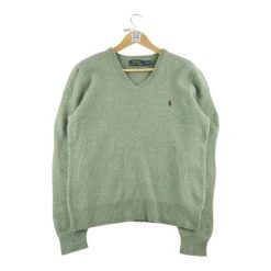 Second life - Kobieta Zielony Sweter z Wełny - Jak nowy. Zielone swetry Ralph Lauren, bez wzorów, z wełny, sportowe, bez ramiączek. Za 212.96 zł.