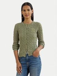 LAUREN RALPH LAUREN Kardigan 200932225009 Zielony Slim Fit. Zielone swetry Lauren Ralph Lauren, m, bez wzorów, z bawełny, bez ramiączek. Za 519.99 zł.