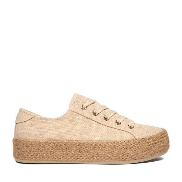 Espadryle JENNY. Brązowe espadryle Jenny, bez wzorów, bez obcasa. Za 99.99 zł.