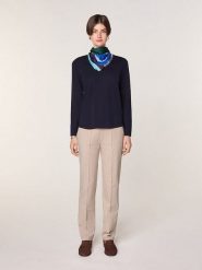 Rodier Wełniany sweter w kolorze granatowym rozmiar: L. Niebieskie swetry Rodier, l, bez wzorów, z wełny, bez ramiączek. Za 252.99 zł.