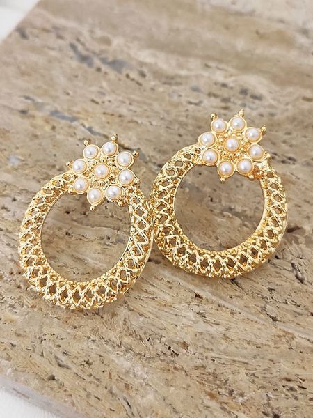 Luja Bijoux Pozłacane kolczyki-wkrętki rozmiar: onesize. Brązowe kolczyki Luja Bijoux, z perłą, pozłacane. Za 65.69 zł.