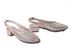 RIEKER 47078-90 metallic, czółenka damskie. Żółte czółenka Rieker, na lato, bez wzorów, bez obcasa, bez zapięcia. Za 319.90 zł.