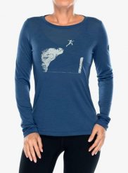 Bluza damska Super.natural Jumping Jacky LS. Niebieskie bluzy super.natural, m, bez wzorów, z materiału, bez kaptura, trekkingowe. Za 257.39 zł.
