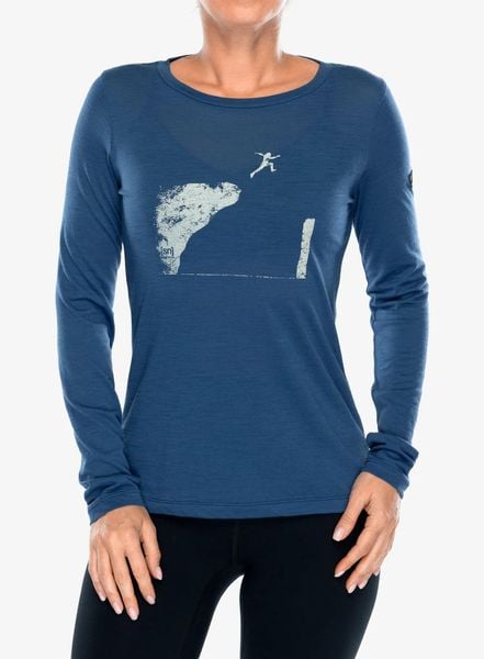 Bluza damska Super.natural Jumping Jacky LS. Niebieskie bluzy super.natural, m, bez wzorów, z materiału, eleganckie, bez ramiączek, bez kaptura. Za 299.99 zł.