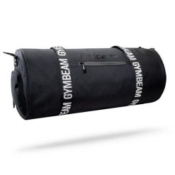 Torba sportowa GymBeam Barrel Black. Czarne torby sportowe GYMBEAM, bez wzorów, z materiału, na ramię, duże. Za 98.90 zł.
