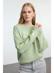 Trendyol Bluza w kolorze zielonym rozmiar: L. Zielone bluzy Trendyol, l, bez wzorów, bez ramiączek, bez kaptura. Za 130.99 zł.