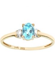 Revoni Złoty pierścionek z topazem rozmiar: 61. Żółte pierścionki Revoni, z topazem, złote. Za 782.99 zł.