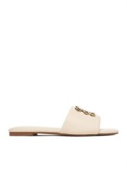 Nine West Klapki CEO-SMRL393663-02 Écru. Białe klapki Nine West, bez wzorów, z materiału, bez obcasa, bez zapięcia. Za 169.99 zł.