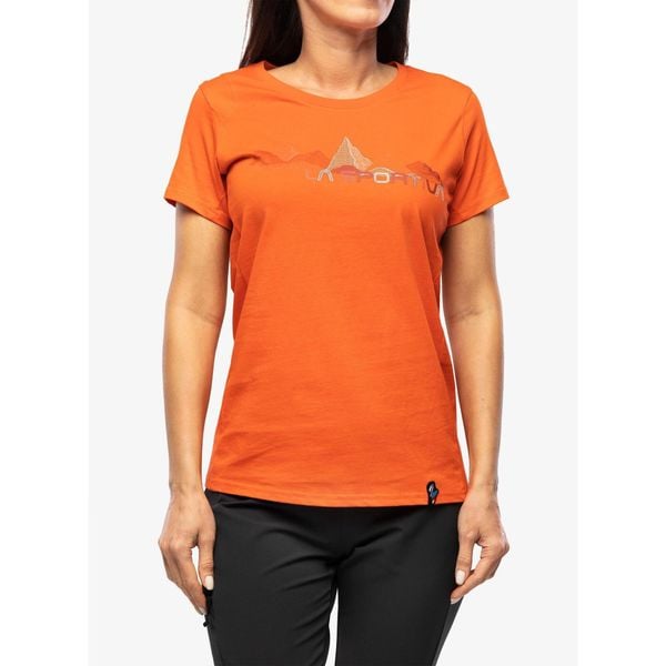 Koszulka bawełniana damska La Sportiva Peaks T-Shirt. Brązowe t-shirty sportowe La Sportiva, bez wzorów, z bawełny, bez ramiączek. Za 172.99 zł.