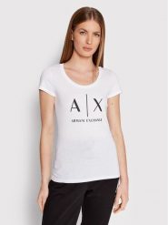 Armani Exchange T-Shirt 8NYT70 YJ16Z 1000 Biały Slim Fit. Białe t-shirty Armani Exchange, m, bez wzorów, z bawełny, bez kołnierzyka, bez ramiączek. Za 139.99 zł.