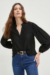 Answear Lab koszula damska kolor czarny regular. Czarne koszule Answear Lab, l, bez wzorów, z tkaniny, bez kołnierzyka, bez ramiączek. W wyprzedaży za 129.99 zł.