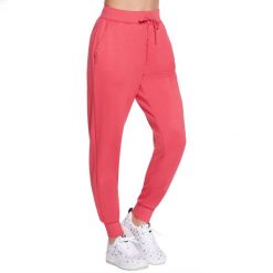 Spodnie sportowe damskie Skechers Skechluxe Restful Jogger Pant. Czerwone spodnie dresowe Skechers, bez wzorów, z elastanu. Za 159.99 zł.