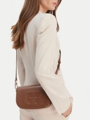 GINO ROSSI Torebka C-KY191 Brązowy. Brązowe listonoszki Gino Rossi, bez wzorów, z materiału, bez dodatków. Za 179.99 zł.