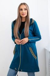 Bluza z ozdobną taśmą morska. Zielone bluzy KESI, l, bez wzorów, z bawełny, bez ramiączek, z kapturem. Za 263.47 zł.