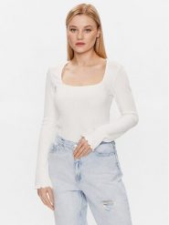 Gina Tricot Bluzka Alba 18689 Biały Regular Fit. Białe bluzki Gina Tricot, xl, bez wzorów, z syntetyku, bez kołnierzyka, bez ramiączek. Za 79.99 zł.