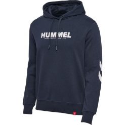 Bluza z kapturem Hummel Legacy Logo. Niebieskie bluzy Hummel, xs, bez wzorów, sportowe, bez ramiączek, z kapturem. Za 217.00 zł.
