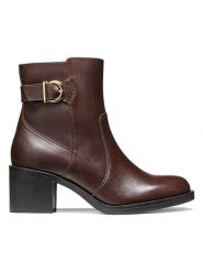 Geox Skórzane botki "Serilda" w kolorze brązowym rozmiar: 39. Brązowe botki Geox, bez wzorów, eleganckie, bez obcasa, bez zapięcia. Za 384.95 zł.