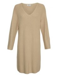 MOSS COPENHAGEN Sukienka "Marthea Rachelle" w kolorze beżowym rozmiar: XS/S. Brązowe sukienki Moss Copenhagen, na co dzień, s, bez wzorów, prążkowane, bez kołnierzyka, bez ramiączek, midi, proste. Za 114.44 zł.