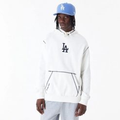Bluza z kapturem Los Angeles Dodgers MLB World Series. Białe bluzy New Era, l, bez wzorów, z bawełny, bez ramiączek, z kapturem. Za 343.50 zł.