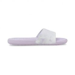 Klapki damskie Puma Cool Cat Hazy. Białe klapki Puma, bez wzorów, z materiału, sportowe, bez obcasa, bez zapięcia. Za 148.00 zł.