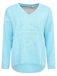 Zwillingsherz Bluza "Positive Mind" w kolorze błękitnym rozmiar: S/M. Niebieskie bluzy Zwillingsherz, m, bez wzorów, bez kaptura. Za 149.31 zł.