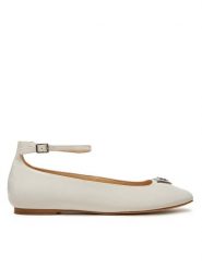 Guess Baleriny FLPLVV PAT02 Écru. Baleriny Guess, z aplikacjami, z materiału, bez obcasa, bez zapięcia. Za 279.99 zł.