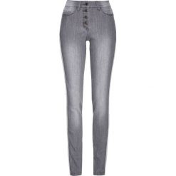 Dżinsy z ozdobnymi paskami bonprix szary denim. Jeansy marki bonprix. Za 89.99 zł.