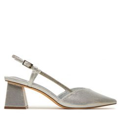 Sandały Menbur. Szare sandały Menbur, bez wzorów, bez obcasa, na słupku, bez zapięcia. Za 299.99 zł.