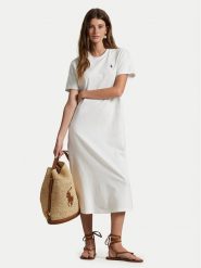Polo Ralph Lauren Sukienka codzienna 211971066002 Biały Straight Fit. Białe sukienki Polo Ralph Lauren, na co dzień, s, bez wzorów, z bawełny, bez kołnierzyka, bez ramiączek, proste. Za 589.99 zł.