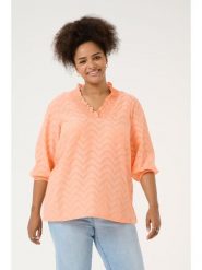 KAFFE curve Bluzka w kolorze brzoskwiniowym rozmiar: 42. Pomarańczowe bluzki KAFFE curve, bez wzorów, z bawełny, bez kołnierzyka, bez ramiączek. Za 78.99 zł.