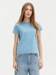 PINKO T-Shirt Basico 100373 Niebieski Regular Fit. Niebieskie t-shirty Pinko, m, bez wzorów, z bawełny, bez kołnierzyka, bez ramiączek. Za 189.99 zł.