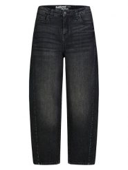 Sublevel Dżinsy - Barrel fit - w kolorze czarnym rozmiar: XS. Czarne jeansy Sublevel, xs, z aplikacjami, ze skóry, klasyczne. Za 149.95 zł.