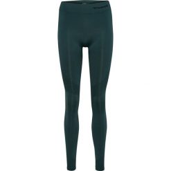 Damskie legginsy bezszwowe z wysokim stanem Hummel Shaping. Zielone legginsy Hummel, bez wzorów, sportowe. Za 164.00 zł.