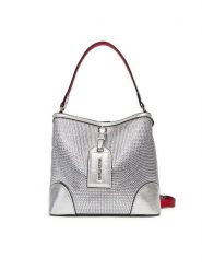 Valentino Torebka Label VBS8GW34 Srebrny. Szare torebki klasyczne Valentino, bez wzorów, z tworzywa sztucznego, bez dodatków. Za 549.99 zł.