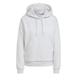 Bluza damska adidas Essentials Small Logo Feel Cozy. Szare bluzy z kapturem adidas, l, bez wzorów, z bawełny, bez kaptura, na fitness i siłownię. Za 166.99 zł.