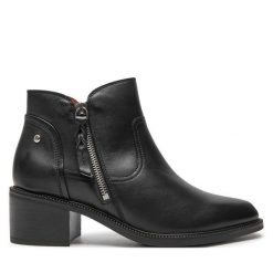 Botki Pikolinos. Czarne botki Pikolinos, bez wzorów, bez obcasa, na słupku, bez zapięcia. Za 699.99 zł.