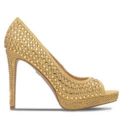 Szpilki Nine West. Żółte szpilki Nine West, bez wzorów, bez obcasa, na szpilce, bez zapięcia. Za 223.99 zł.
