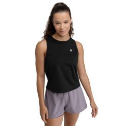 Damska koszulka tank top do biegania w terenie Trekking Siroko Volt Black. Czarne topy SIROKO, bez wzorów, z materiału, sportowe, bez kołnierzyka, bez ramiączek. W wyprzedaży za 84.99 zł.