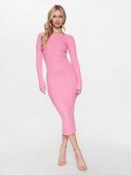 Edited Sukienka dzianinowa EDT7006003 Różowy Fitted Fit. Czerwone sukienki Edited, bez wzorów, z dzianiny, bez kołnierzyka, bez ramiączek. Za 379.99 zł.
